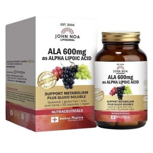 John Noa ALA 600 mg as Alpha Lipoic Acid Λιποσωμιακό Συμπλήρωμα Διατροφής με α-Λιποϊκό Οξύ 60 κάψουλες