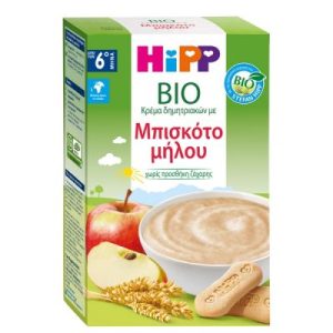 Hipp Bio Κρέμα Δημητριακών με Μπισκότο Μήλου 250