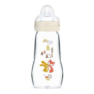 Mam Μπιμπερό Γυάλινο Feel Good Κρεμ 260 ml