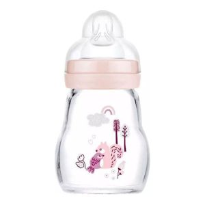 Mam Μπιμπερό Γυάλινο Feel Good Ροζ 170 ml