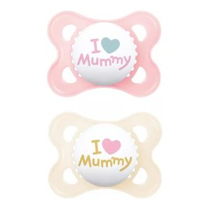 Mam Ορθοδοντικές Πιπίλες Σιλικόνης Original Love Mummy Ροζ