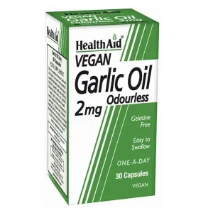 Health Aid Garlic Oil Odourless 2 mg 30 vegan caps