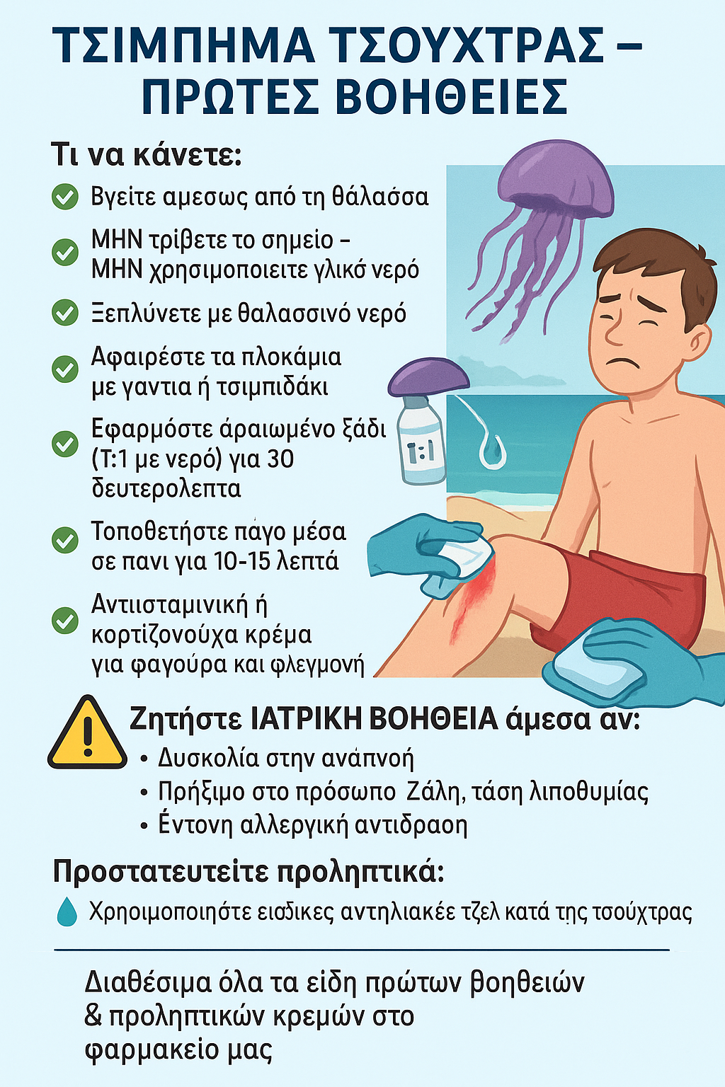 Τσίμπημα τσόυχτρας και πρώτες βοήθειες αν συμβει