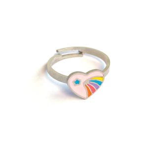 Mylovly Luvi Ring Rainbow Heart Silver Enamel