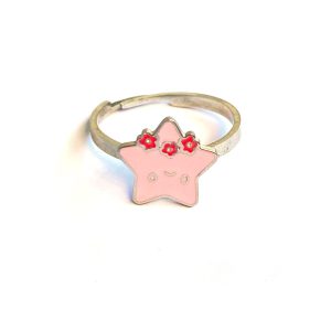 Υποαλλεργικό δαχτυλίδι Mylovly Luvi Ring Pink Star Silver Enamel