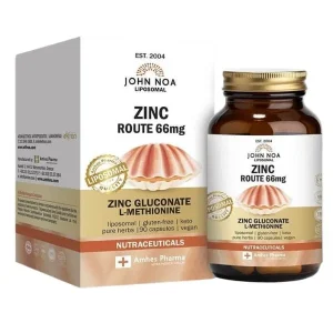 John Noa Zinc Route 66 mg Zinc Gluconate + L-Methionine Λιποσωμιακό Συμπλήρωμα Διατροφής με Ψευδάργυρο 90 κάψουλες
