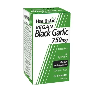 Health Aid Black Garlic 750mg Εκχύλισμα Μαύρου Σκόρδου 30 κάψουλες