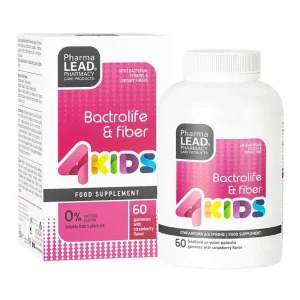 Pharmalead 4 Kids Bactrolife & Fiber Βακτηριακά Στελέχη και Φυτικές ίνες Γεύση Φράουλα 60 ζελεδάκια